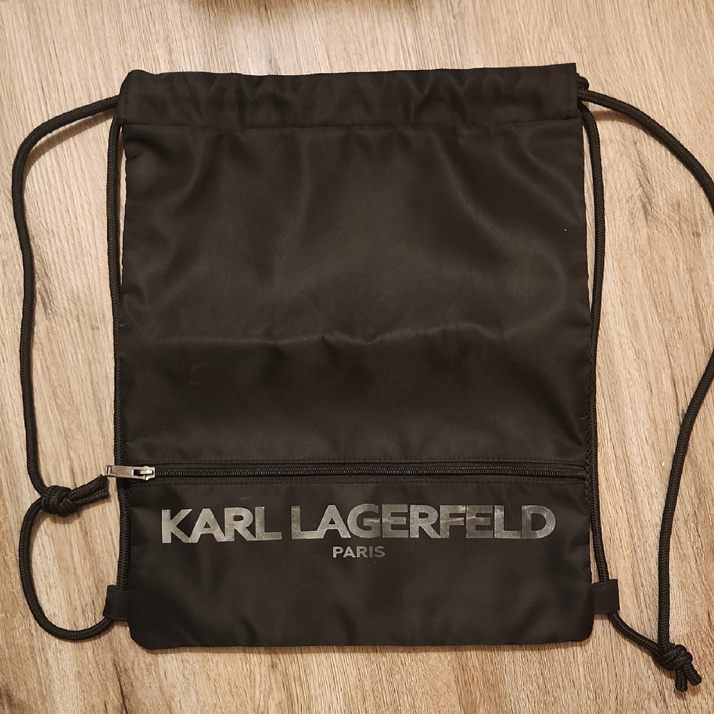 Karl Lagerfeld Black Drawstring Bag